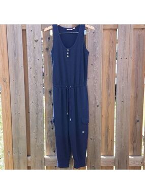 COZY La Vie En Rose Women's Jumpsuit ROMPER Size Medium NAVY Cargo Style Romper